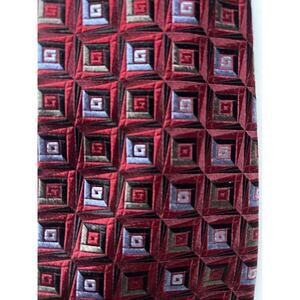 Robert Talbott Pope’s Red Silk Geometric Tie Hand-sewn Classic Made In USA